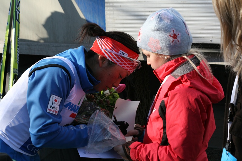 Japanese skier Masako Ishida (l), missed the 2009 World Cup Finals in Sweden due to the earthquake and tsunami in her home country.