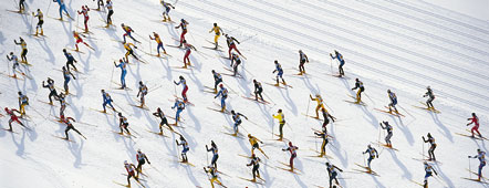 Racing field in the Engadin Ski Marathon, Switzerland