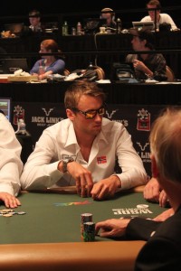 Petter Northug during his first day at the 2010 World Series of Poker