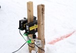 Two of the photo beams used to record times in Thursday's races in West Yellowstone.
