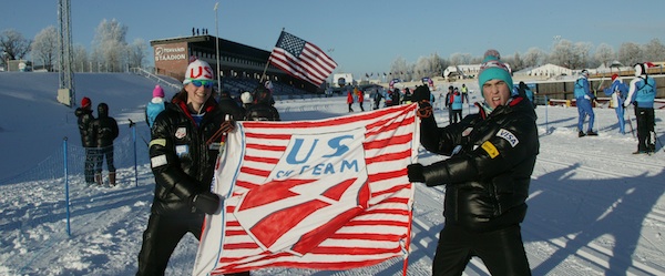 US Ski Team flag.