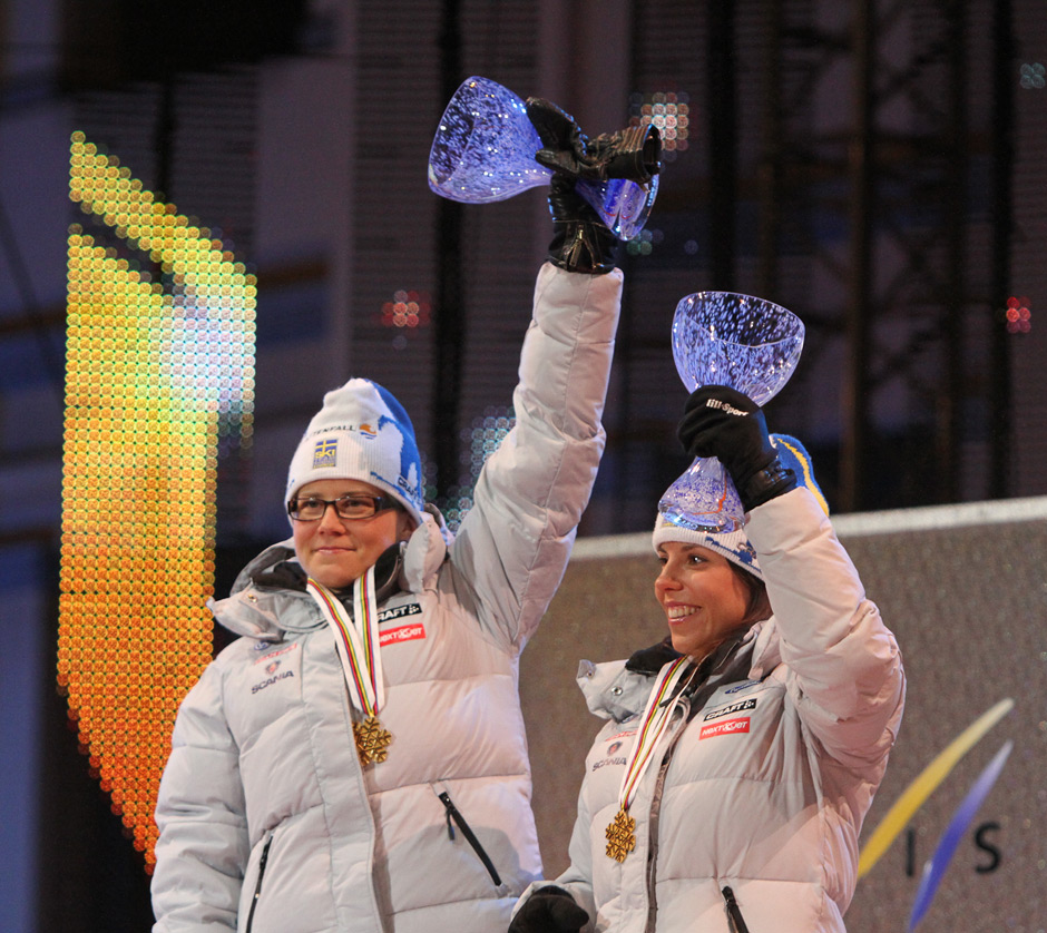Charlotte Kalla (R) and Ida Ingmarsdotter won the team sprint at 2011 World Championships, but finished second to Americans Kikkan Randall and Jessie Diggins in 2013. Sweden hopes to reclaim that crown on home turf in Falun in February.