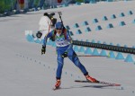 Zidek on the homestretch in the 15km individual competition at the 2010 Olympic Games.