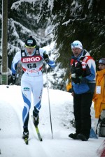 Mati Alaver (R), trailside at a race in Estonia in 2011.