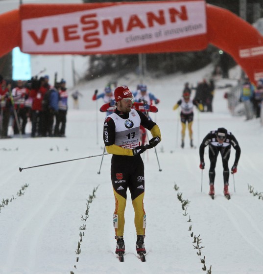 Germany's Axel Teichmann after winning the second stage of the Tour de Ski, the 15 k classic pursuit, on Friday.