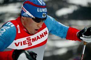 Alexander Legkov racing in the 2012 Tour de Ski.