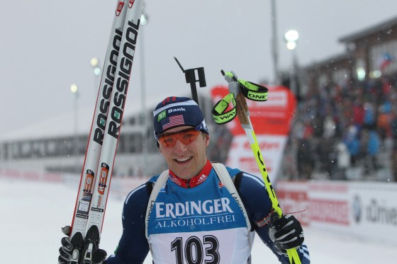 Currier at the finish of the Nove Mesto sprintin 2012, where he came from bib 103 to place sixth. (Photo: USBA/NordicFocus.com)