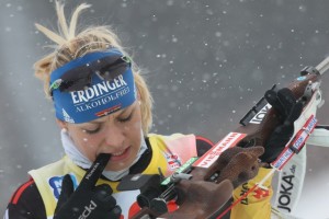 Magdalena Neuner, a three-time World Cup champion, double Olympic gold medalist, and winner of 17 World Championships medals, has been critical of the DSV's biathlon program. Photo: NordicFocus/Fischer.