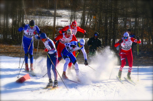 Athletes collide during sprint heats at U.S. Nationals in Rumford, Maine, 2012.