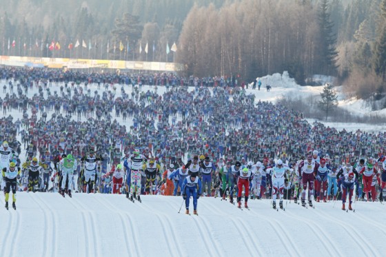 The start of the 2012 Vasaloppet. Photo: Fischer/Nordic Focus.