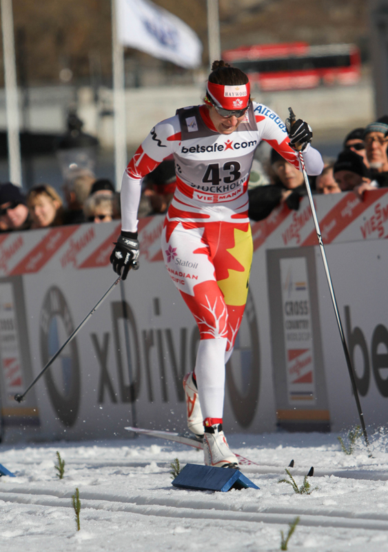 Dasha Gaiazova (CAN) en route to finishing eighth in a World Cup classic sprint in Drammen, Norway, which tied her career best.