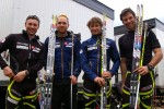 French delegation at Canadian Ski Nationals (from left to right): National team sprint coach Matieu Fort, Baptiste Gros, Renaud Jay and Roddy Darragon after the skate sprints on Thursday.