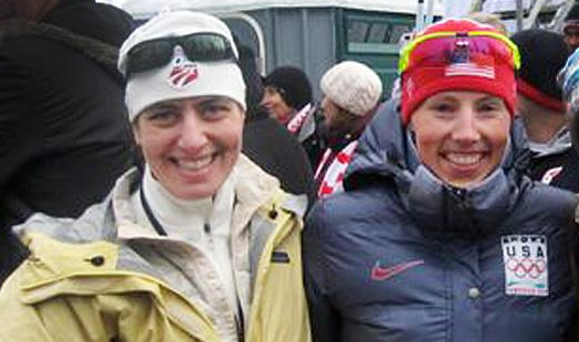 Joey Caterinichio, shown here at the 2010 Olympic Winter Games with Kikkan Randall, has been named nordic program manager for the USSA. Photo: USSA.