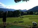 Tad Elliott takes a swing during an off day in Austria during the U.S Ski Team men's training camp in Ramsau. The team spent about 12 days between Ramsau and Oberhof, Germany, with one day off in early August. (Andy Newell photo)