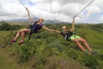 Sarah and Sylvan Ellefson showing the love while on a zip line in Kauai, Hawaii, during their honeymoon earlier this month. The two were married Aug. 11 and spent eight days in Hawaii immediately after. (Sylvan Ellefson courtesy photo)