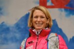 US Ski Mountaineering member Nina Silitch on the podium after placing third in her age group at the CCC Ultra Trail du Mont Blanc on Aug. 31 in Chamonix, France.