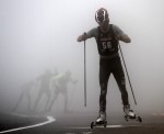 Elliott skiing to victory.