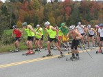 Start of the Craftsbury Outdoor Center's Roll-Run-Row, a race which pitted the program's elite skiers against its elite rowers, on Oct. 3 in Craftsbury, Vt. (Courtesy photo)