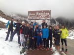 The U.S. Nordic Combined Ski Team and NTG after doing intervals up Passo di Manghen, or Manghen Pass, in Trentino, Italy, during a training camp in mid-October. (Photo courtesy of Martin Bayer)