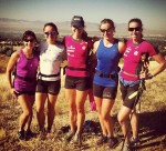 The Canadian women's training group stops for a photo during a workout near Park City, Utah. From left to right: Amanda Ammar, Emily Nishikawa, Chandra Crawford, Alysson Marshall and Perianne Jones. (Photo courtesy of Amanda Ammar)
