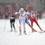 Ida Ingemarsdotter (SWE), Ingvild Flugstad Oestberg (NOR) and Sophie Caldwell (USA) charging for the finish. thumbnail