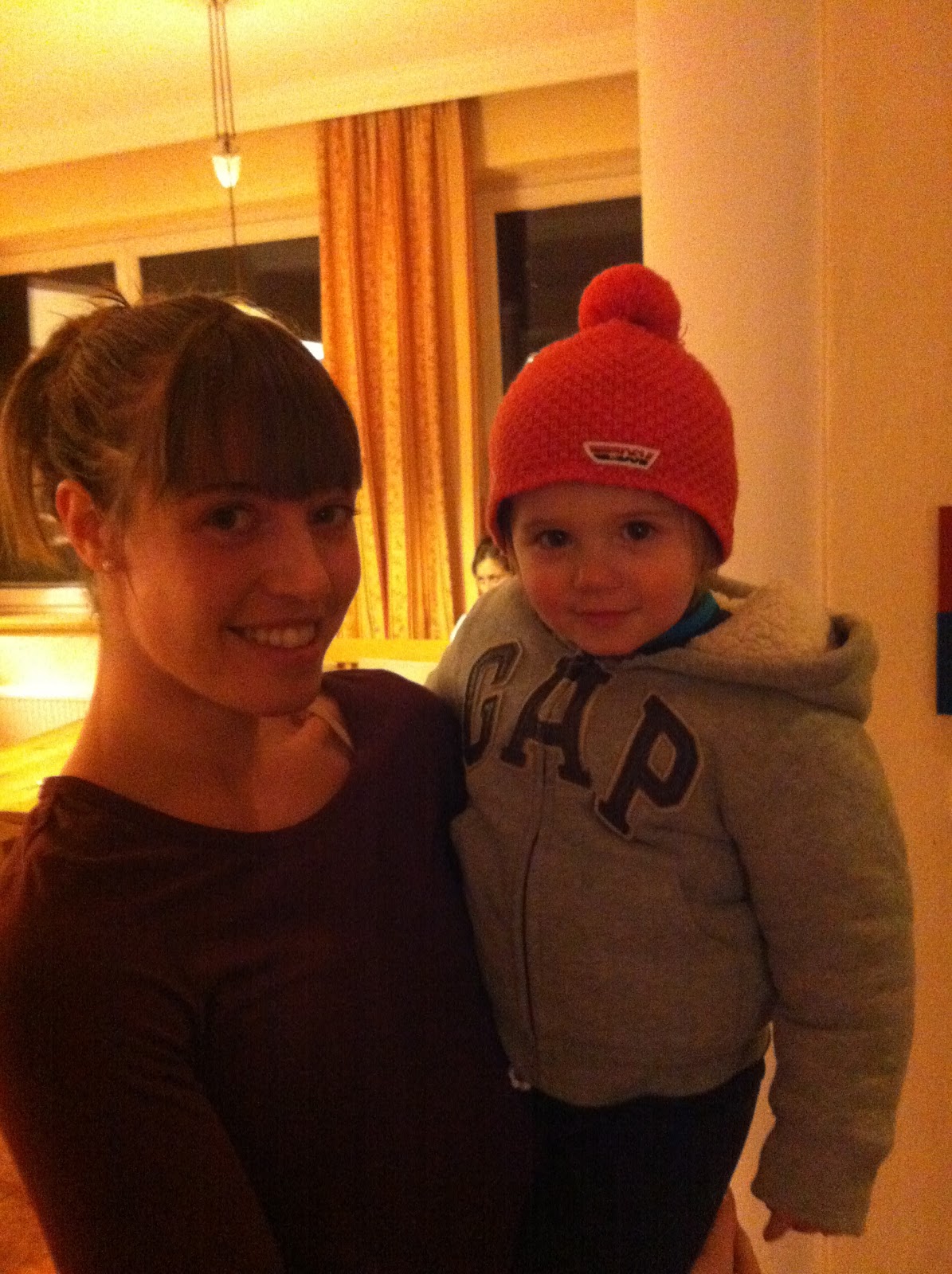 Megan Heinicke with her son Predo in Hochfilzen, Austria, in 2012. (Photo: Rosanna Crawford.)