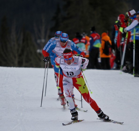 Babikov leading the break.