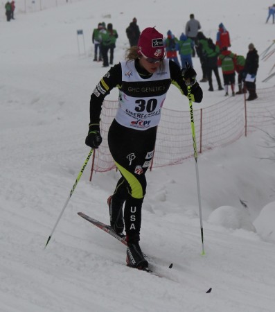 Anika Miller (USA) skiing the qualifier. Photo: Bryan Fish.