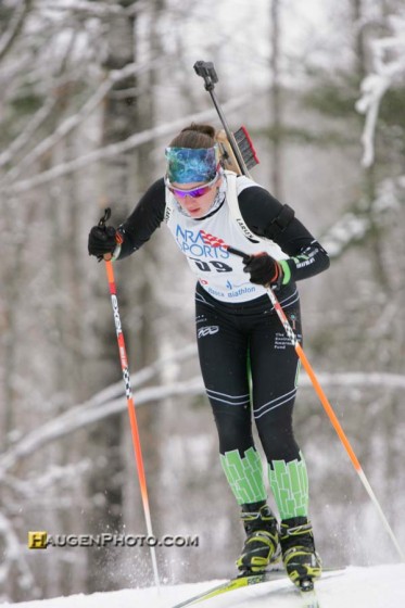 Anna Kubek (Mount Itasca) racing in the United States last year. Photo: Gregory Haugen/HaugenPhoto.com.