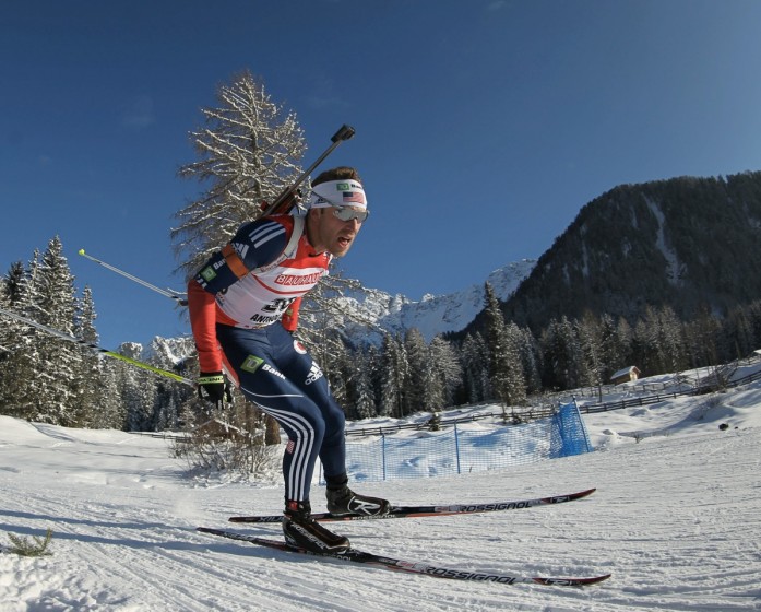 Lowell Bailey on his way to 7th place in Antholz. Photo: Nordic Focus/USBA.
