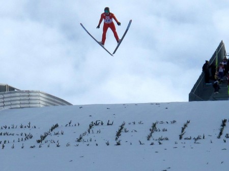 Taylor Fletcher in jumping in Saturday. Photo: Michael Ward.