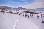 The first of six laps during the men's 30 k classic mass start at U.S. nationals on Sunday at Soldier Hollow in Midway, Utah.
