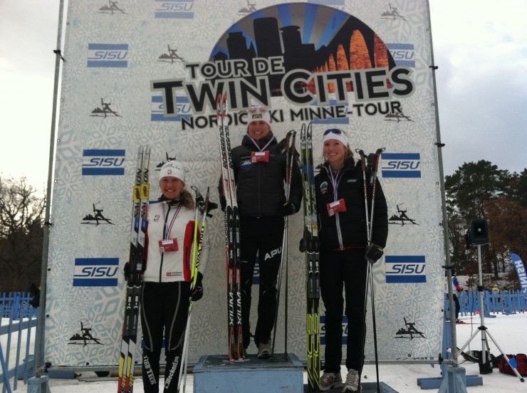 Women's SuperTour Podium Gregg, Brennan, Flowers (l-r)