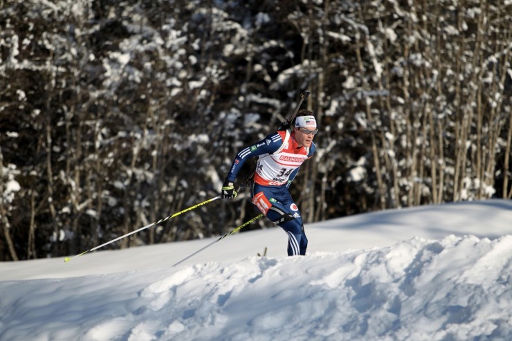 Leif Nordgren competing on the World Cup in Antholz, Italy, last season. Photo: Nordic Focus/USBA.