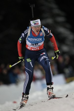 Sara Studebaker (USA) placed 33rd after shooting clean in the sprint. Photo: USBA/NordicFocus.