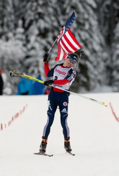 Sean Doherty enjoyed every second of his time carrying the American flag across the finish line as a World Champion. Photo: UBSA/NordicFocus.