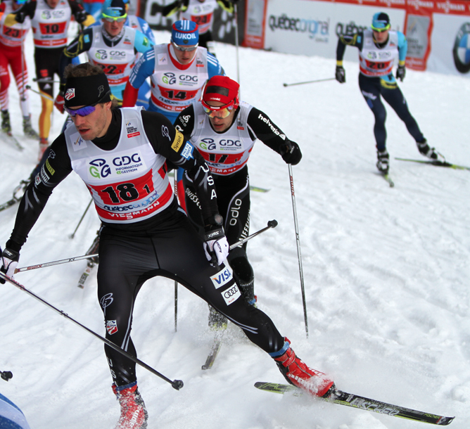 Simi Hamilton (USA) competing in the Quebec City team sprint in December.