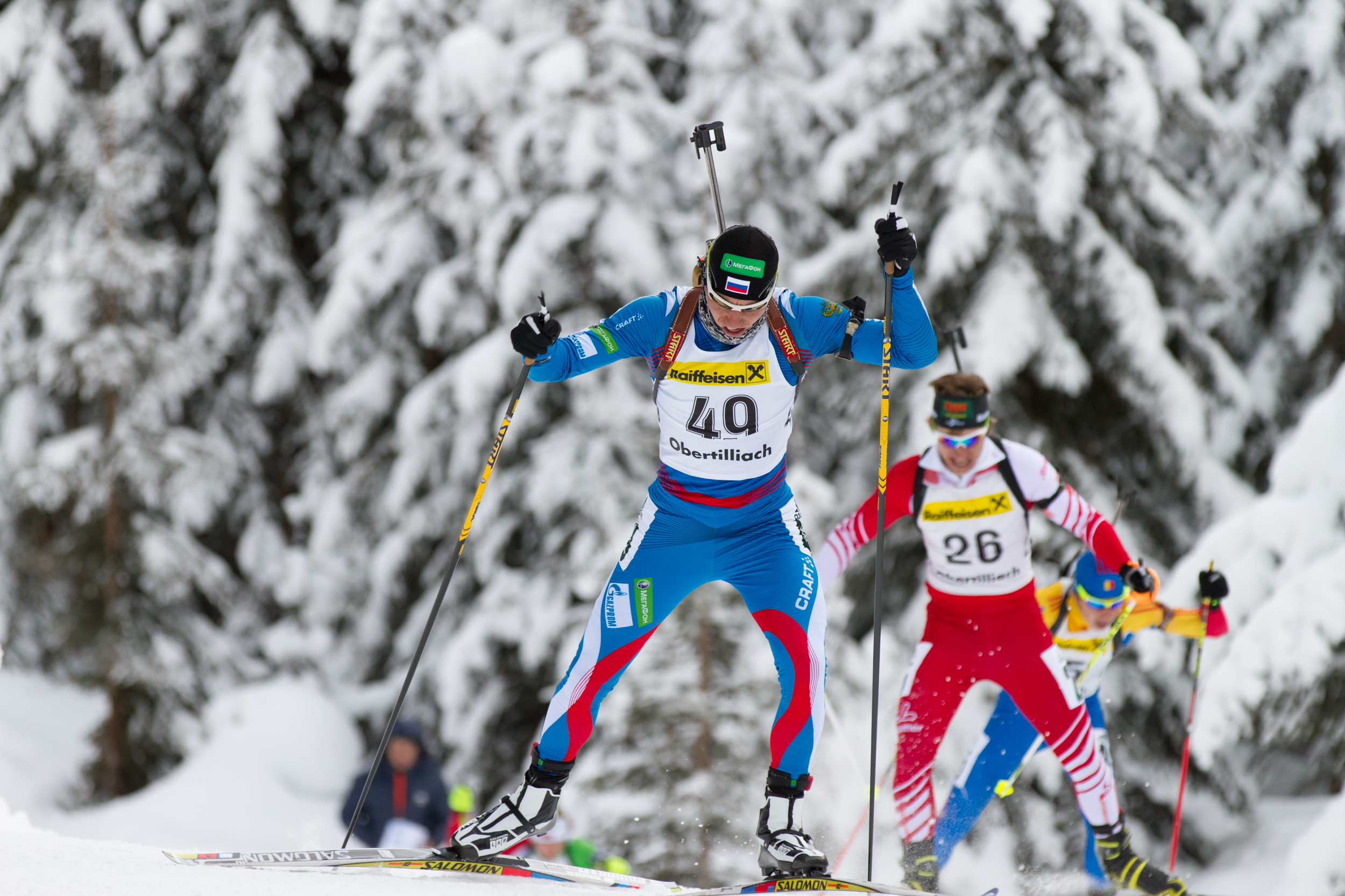 Alexandr Loginov, en route to winning the 2013 World Junior Championship sprint. (Photo: Mario Danzl/Obertilliach 2013.)