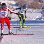 Patterson passes Hannah Peterson of durango nordic, 2013 U.S. nationals 10 k free Soldier Hollow thumbnail