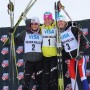 2013 U.S. nationals women's 20 k classic podium: 1. Sadie Bjornsen, 2. Kate Fitzgerald, 3. Sophie Caldwell thumbnail