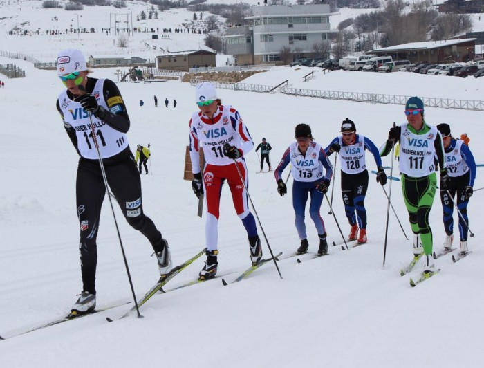 Sadie Bjornsen leading the front pack
