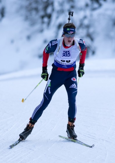 Sean Doherty (Center Conway, N.H./Vermont Collegiate Biathlon) skis to a career-best second place, 3.6 seconds out of first, at the IBU Youth World Championships on Friday in Obertillach, Austria. (Photo: USBA/Nordic Focus)