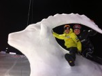 Liz Stephen and Holly Brooks soaking up the atmosphere in Val Mustair. Photo Courtesy of Brooks and Rob Whitney.