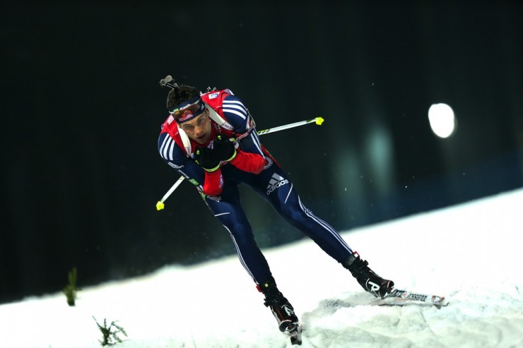 American biathlete Tim Burke en route to taking silver in the 20 k individual at World Championships on Thursday. Photo: Nordic Focus/USBA.