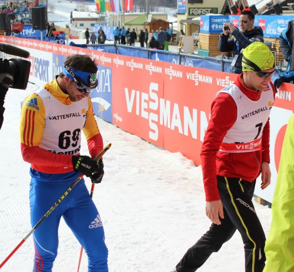 Romanian skier Viorel Andrei Palici takes over the leader's chair from Pavel Andreiv (Kyrgyzstan).
