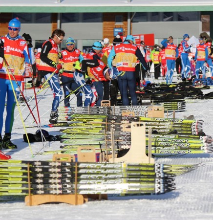 Ski testing wraps up in the Val di Fiemme stadium on Wednesday afternoon.
