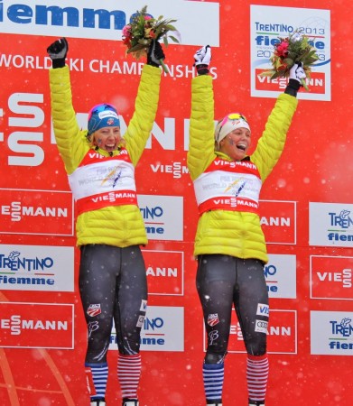 Randall and Diggins on the podium.