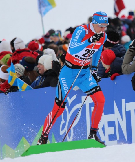 Nikita Kriukov of Russia en route to his first qualifying win, which he achieved at World Championships on Thursday. He went on to claim his first world title in the 1.5 k sprint in Val di Fiemme, Italy.