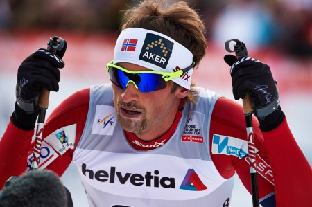 Petter Northug (NOR) contemplating his result after finishing in fourteenth.  Photo: Fischer / Nordic Focus.