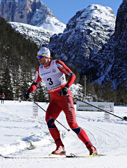 Petter Northug (NOR) racing with the Triac 2.0 in Cortina-Toblach, Italy (ITA).  Photo: Swix / Nordic Focus.